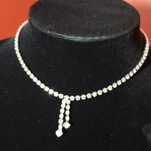 Sparkly Clear Rhinestone Choker Necklace